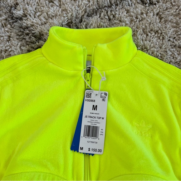 💙NWT💙 ADIDAS Jeremy Scott Track Top Solar Yellow - Picture 6 of 10